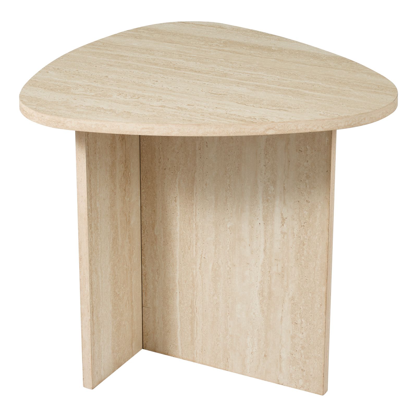 Isidro Side Table- Brown Stone Travertine Effect