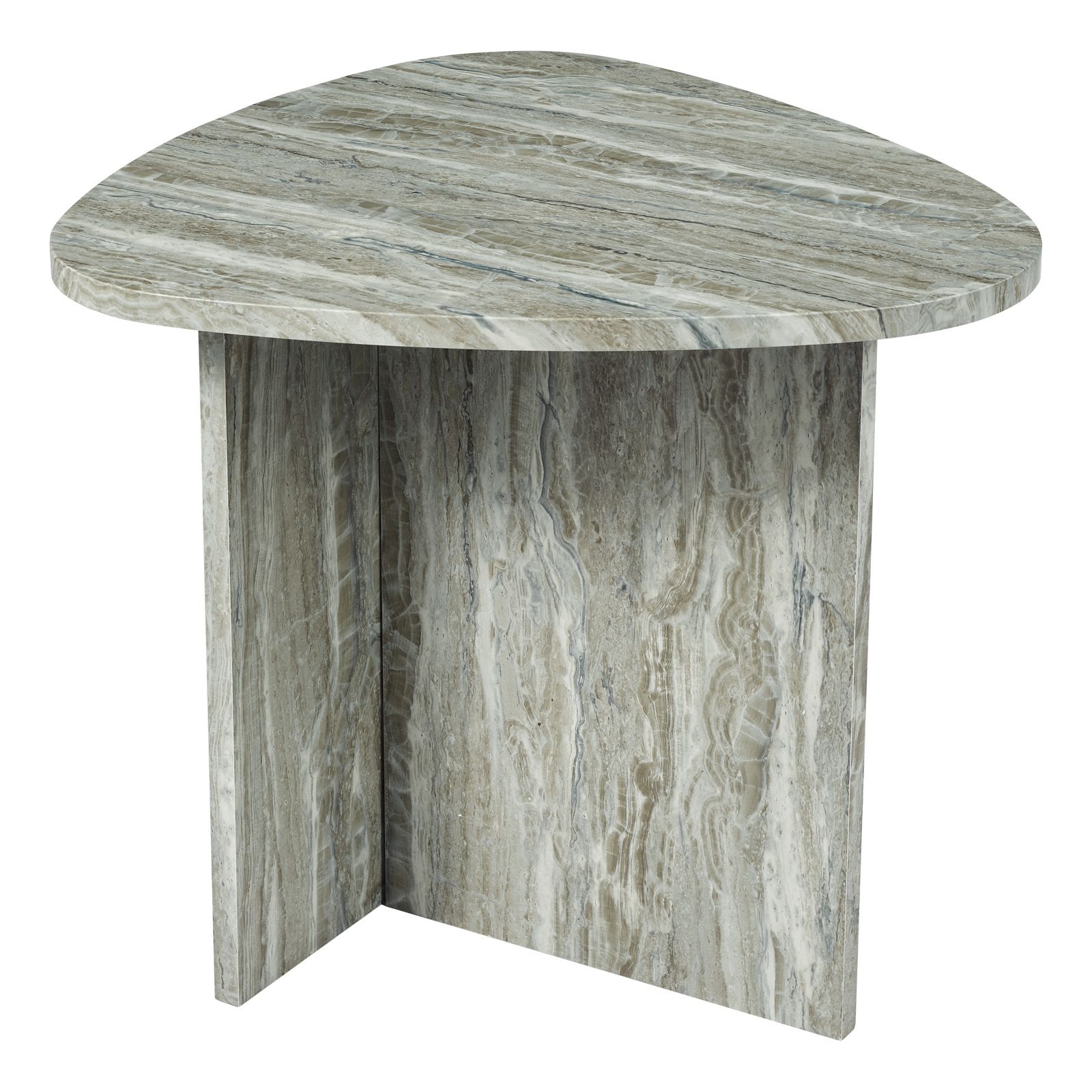 Isidro Side Table- Brown Stone Travertine Effect