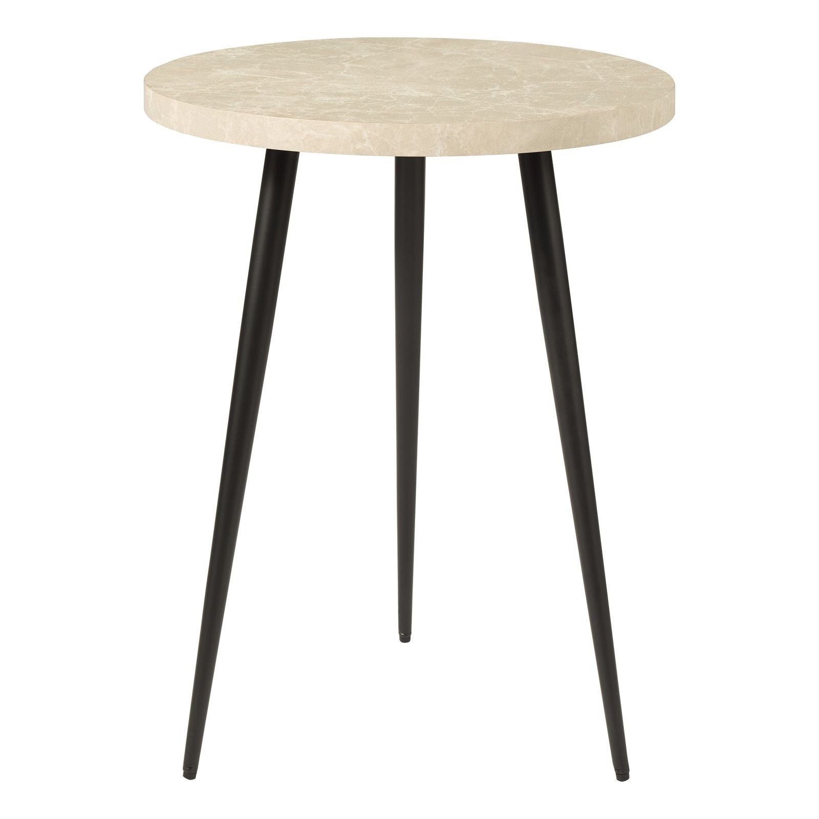 Nusa Side Table- Grey Marble Effect/ Brown Stone and Matt Black Finish