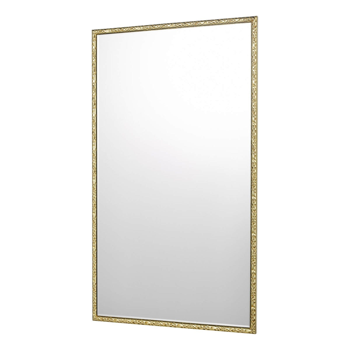 Jinelle Rectangle/Round Mirror Textured Gold Frame 