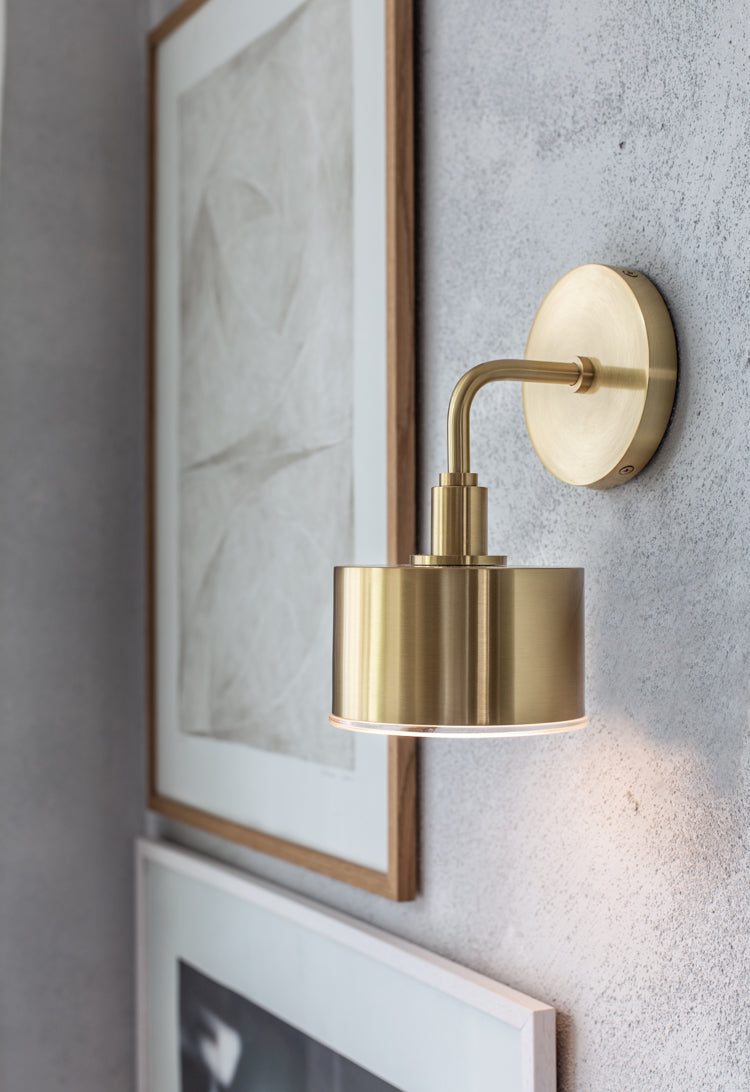 Nora 1Lt Wall Sconce- Aged Brass/ Polished Nickel