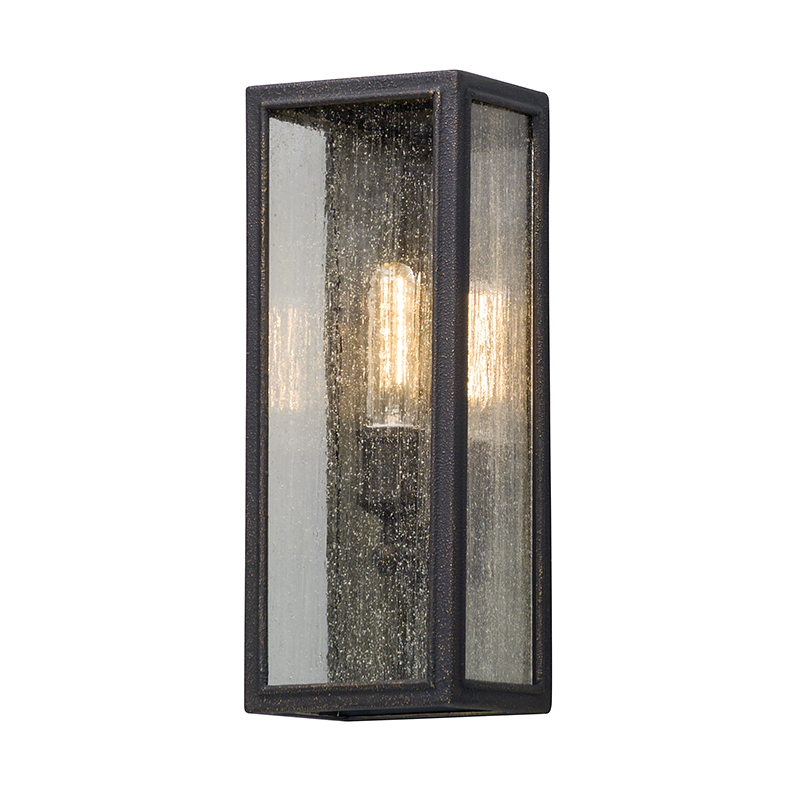 Dixon 1Lt Wall Lantern - Bronze & Seeded Glass