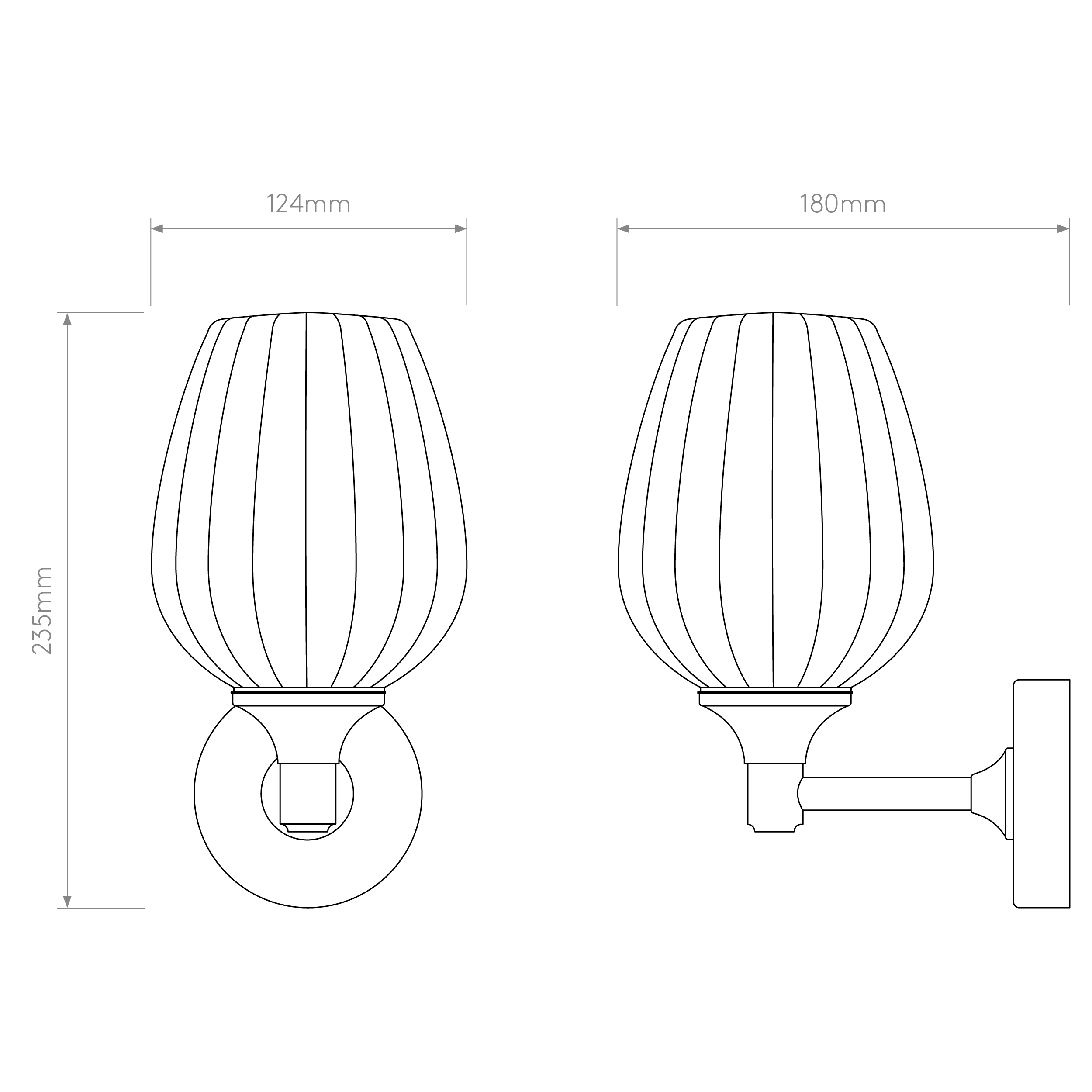 Liberty Bathroom Wall Light in Various Finishes E14 IP44