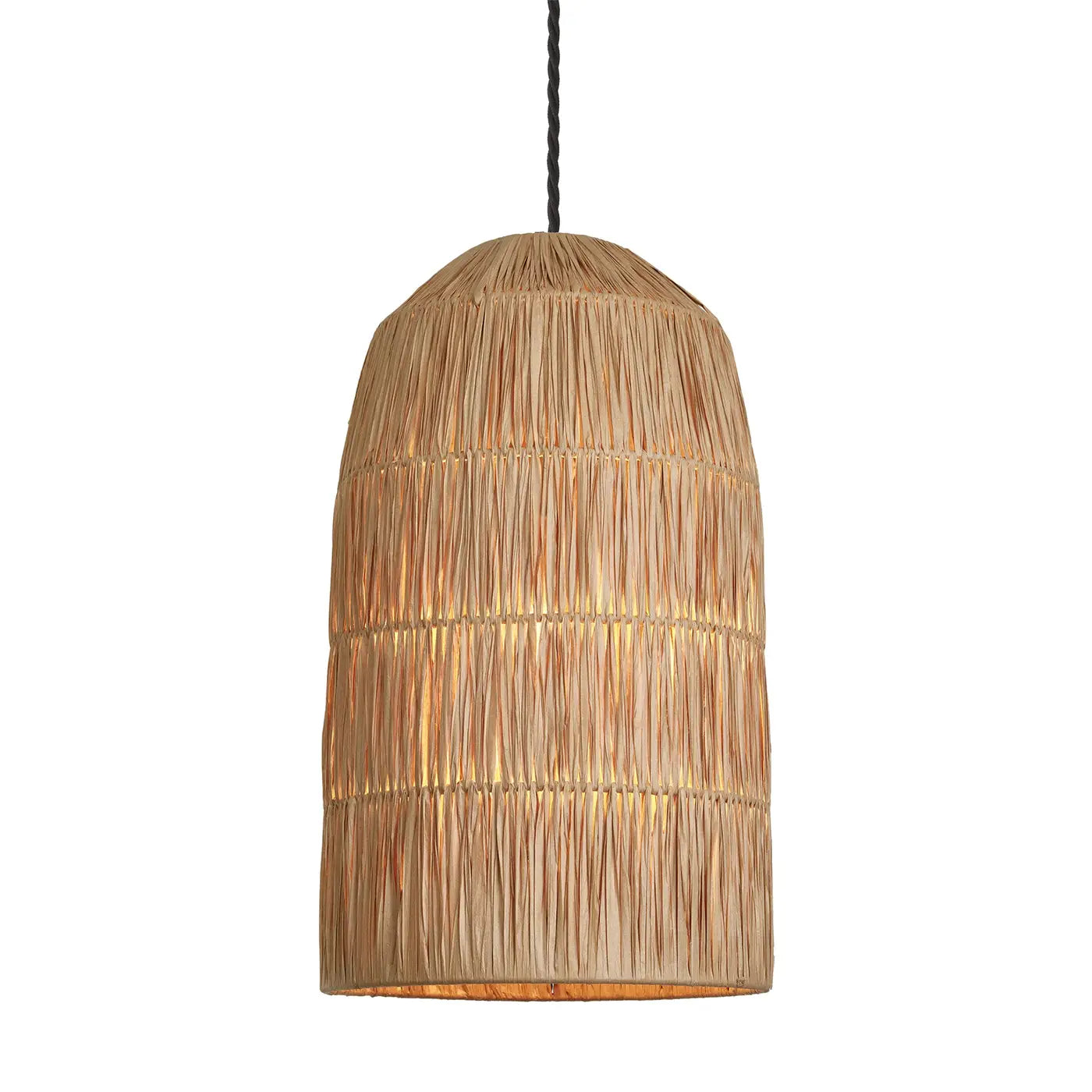 Raffia Ceiling Pendant Light - Globe/ Cone/ Bell - Natural