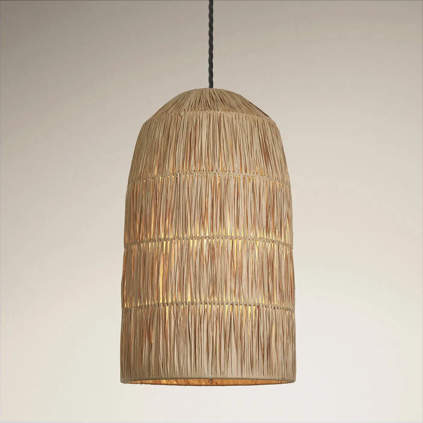 Raffia Ceiling Pendant Light - Globe/ Cone/ Bell - Natural