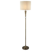 Oscar Floor Lamp - Antique Brass Metal & Linen E27