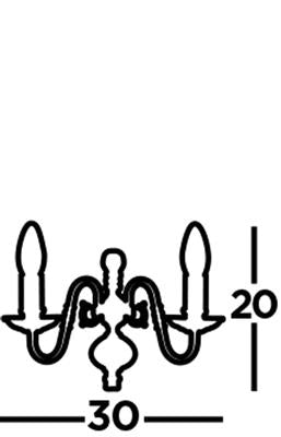 Flemish 2Lt Wall Light - Antique Brass