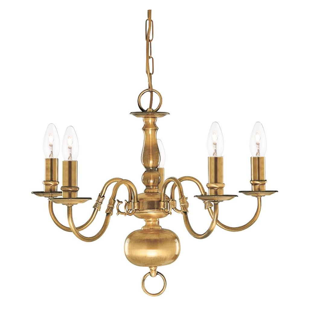 Flemish 5/8/12Lt Multi-Arm Pendant - Solid Brass Metal