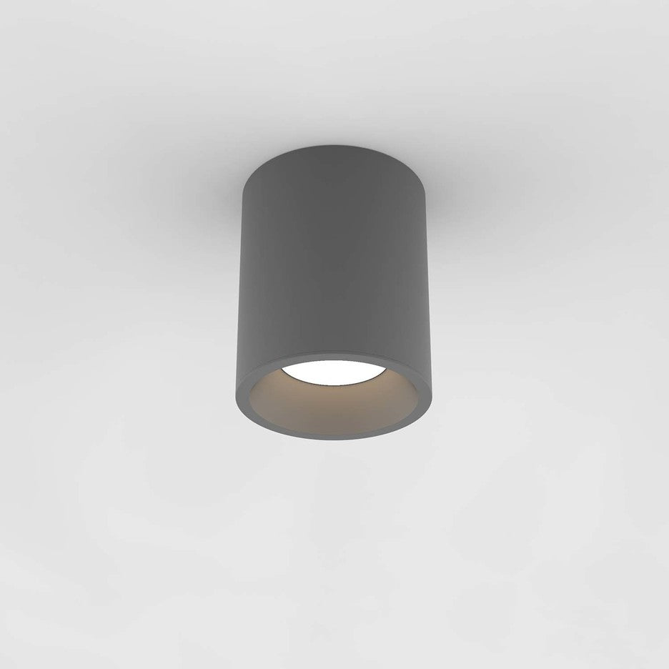 Kos Textured Black Flush Light IP44