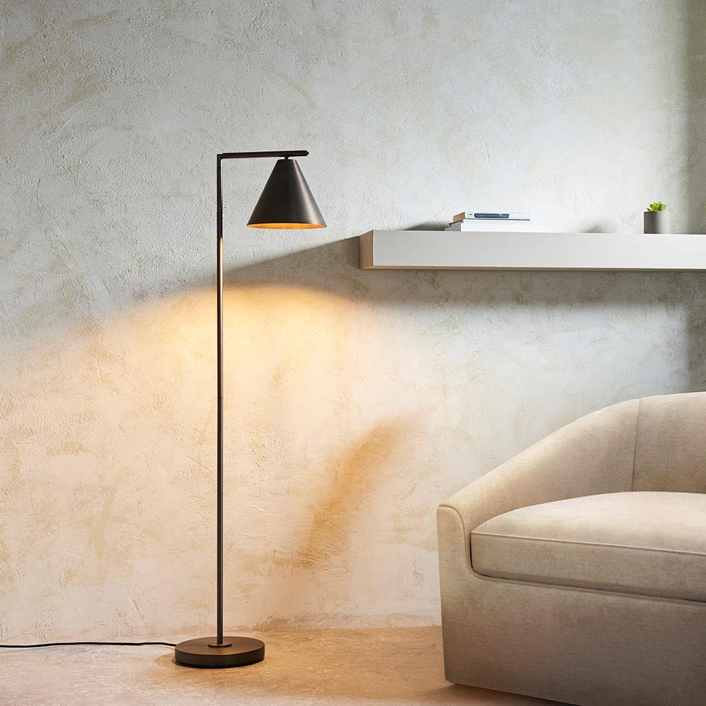 Lyra Task Floor Lamp -Antique Brass/Antique Bronze Finish E27