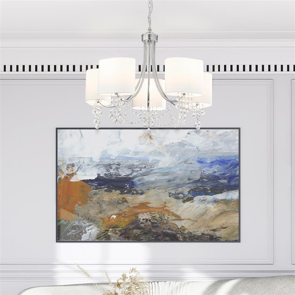 Nina 5/8Lt Multi-Arm Pendant - Chrome Finish