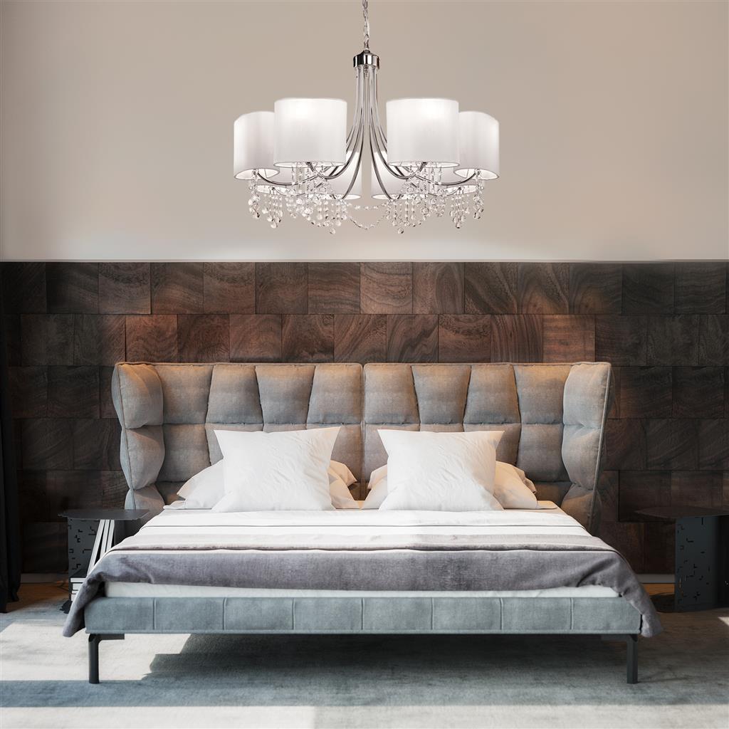 Nina 5/8Lt Multi-Arm Pendant - Chrome Finish