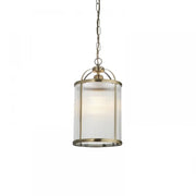 Oscar 2/4Lt Centre Ceiling Lantern - Antique Brass with Ribbed Glass