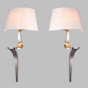Nero Pair of Nickel/Antique Brass Wall Lamps E14