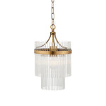 Stefan 1Lt Crystal Pendant Light - Antique Brass