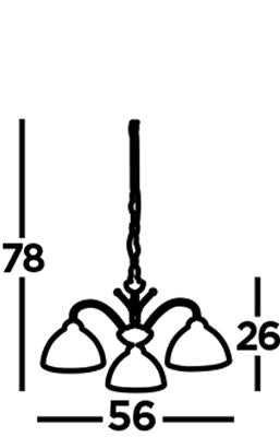 Milanese 3/5Lt Multi-Arm Pendant - Antique Brass/Silver Finish