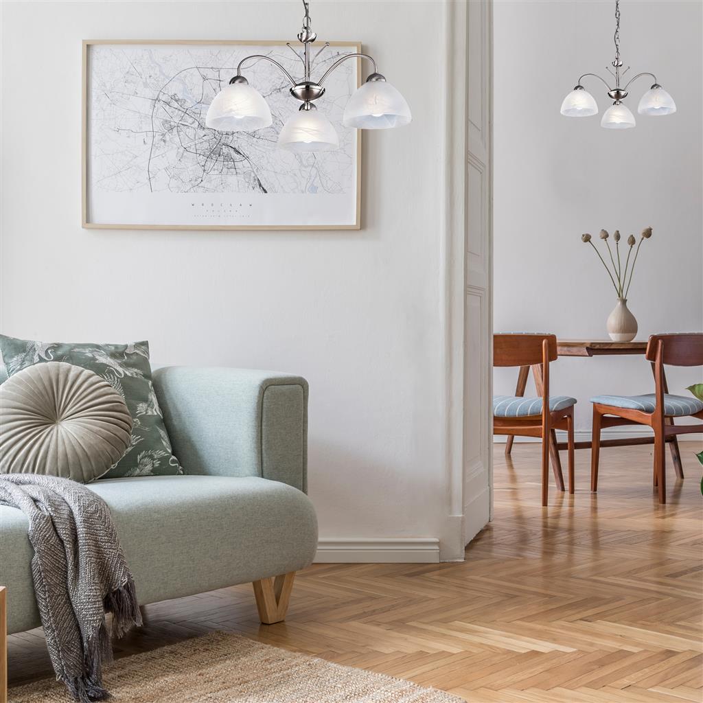 Milanese 3/5Lt Multi-Arm Pendant - Antique Brass/Silver Finish