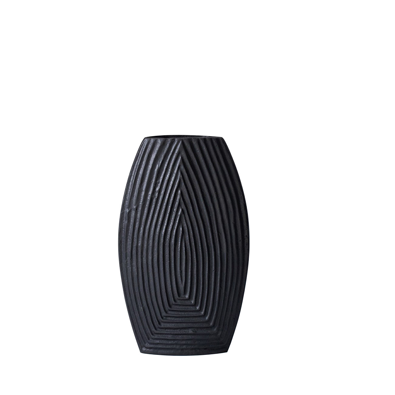 Darsa Ridged Black Vase