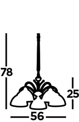 Milanese 3/5Lt Multi-Arm Pendant - Antique Brass/Silver Finish