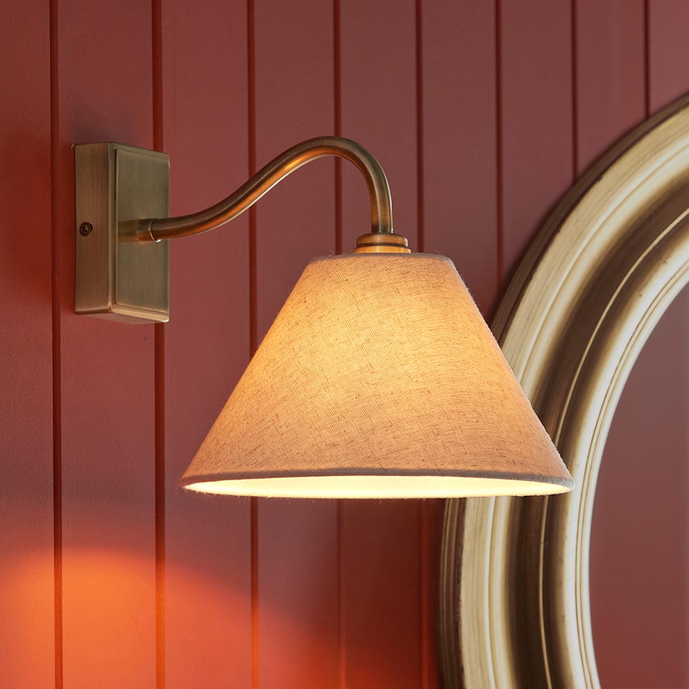 Knole Wall Light- Black/ Antique Brass Finishes