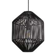 Boho Rattan Ceiling Pendant Light - 12 Inch - Diamond
