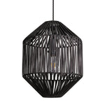 Boho Rattan Ceiling Pendant Light - 12 Inch - Diamond