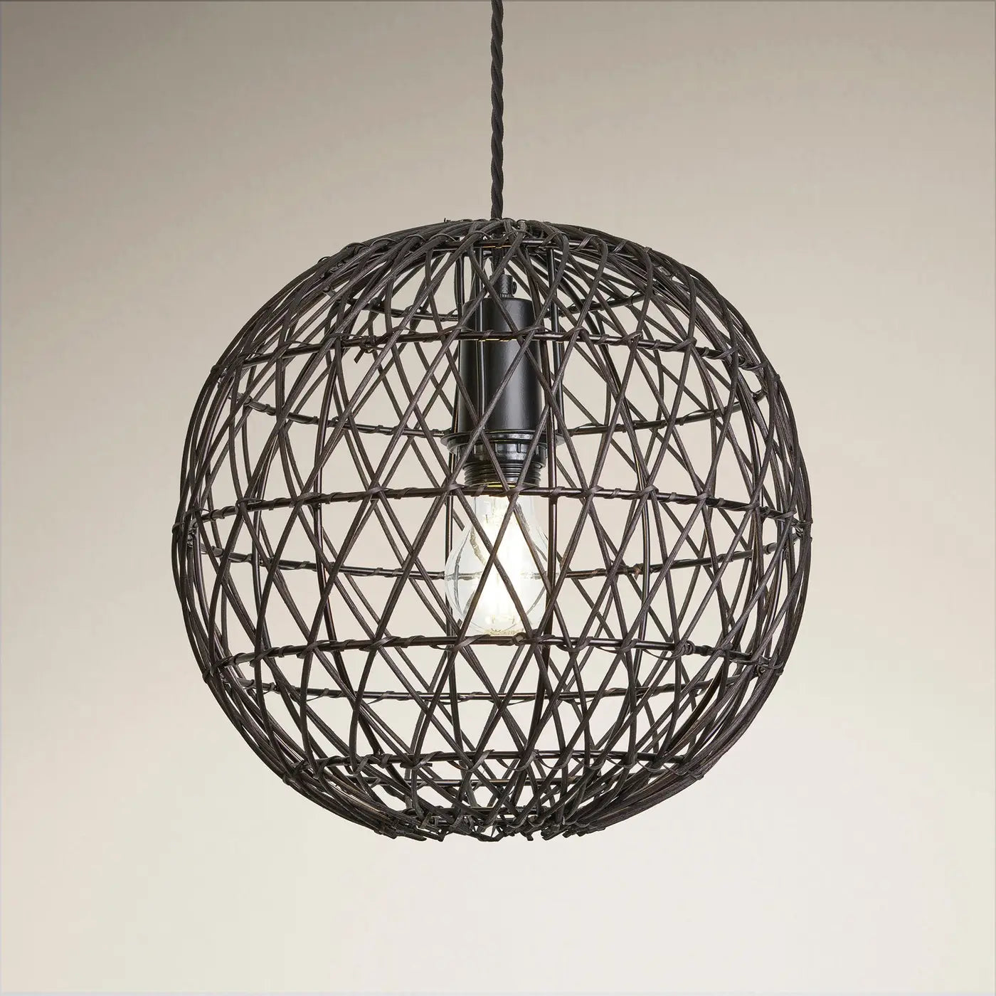 Coastal Rattan Ceiling Pendant Light - Globe