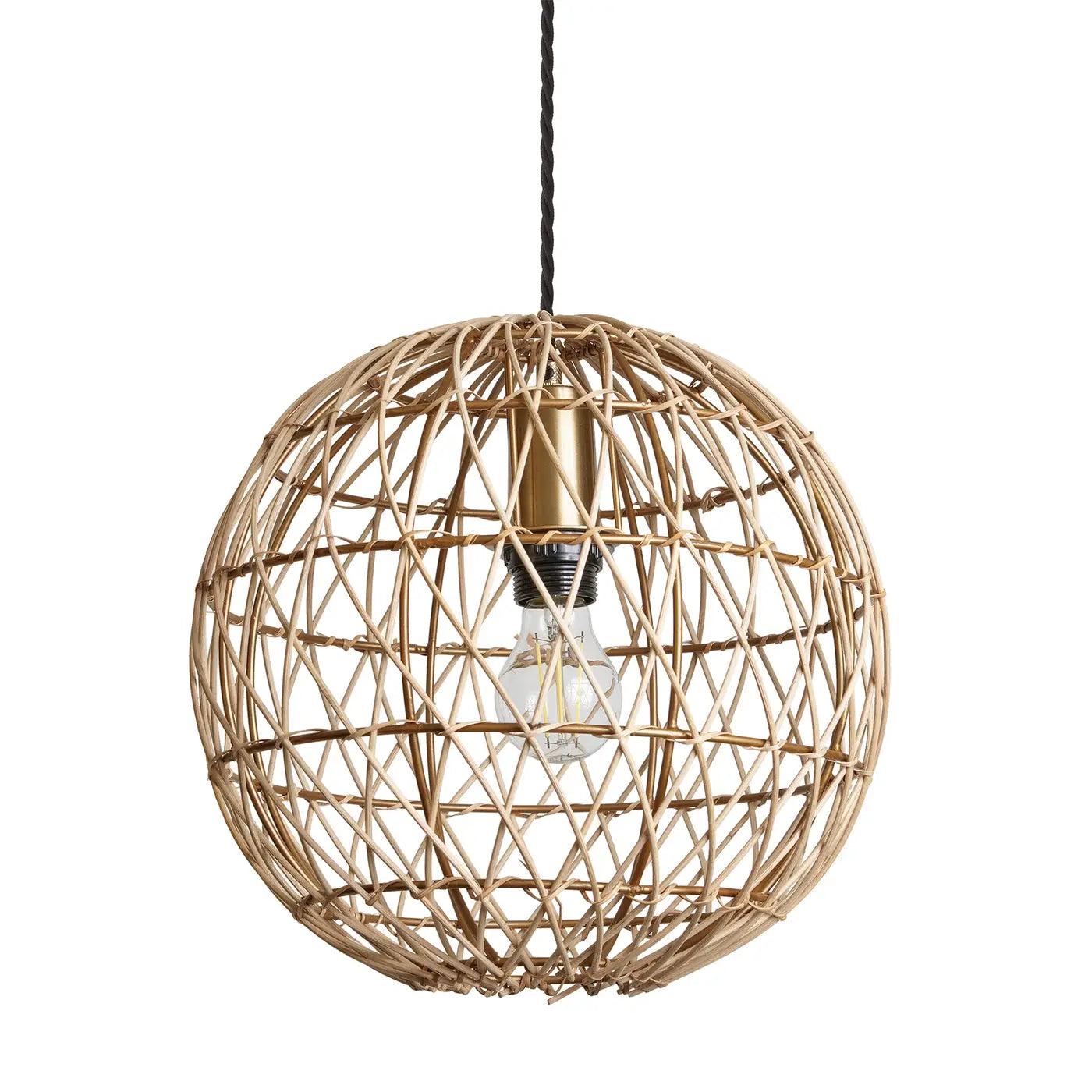 Coastal Rattan Ceiling Pendant Light - Globe