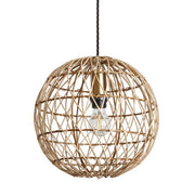 Coastal Rattan Ceiling Pendant Light - Globe