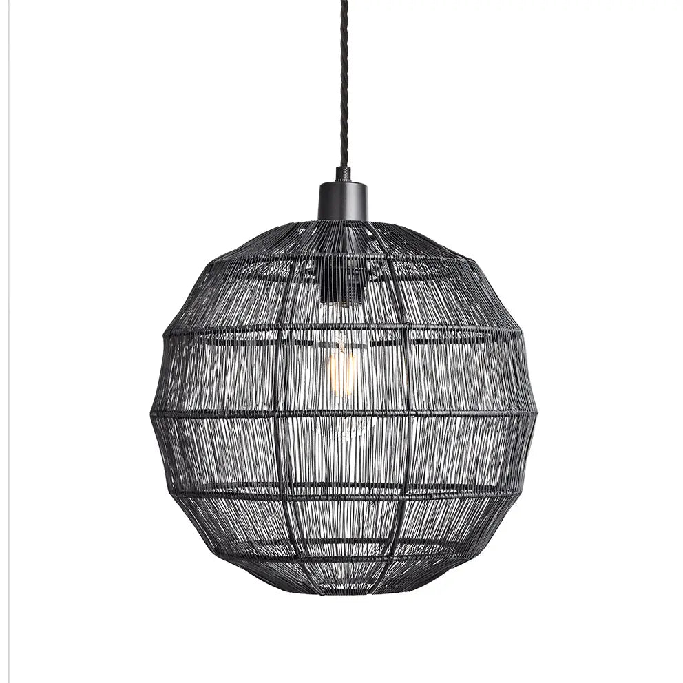 Sleek Handcrafted Wire Cage Pendant Light