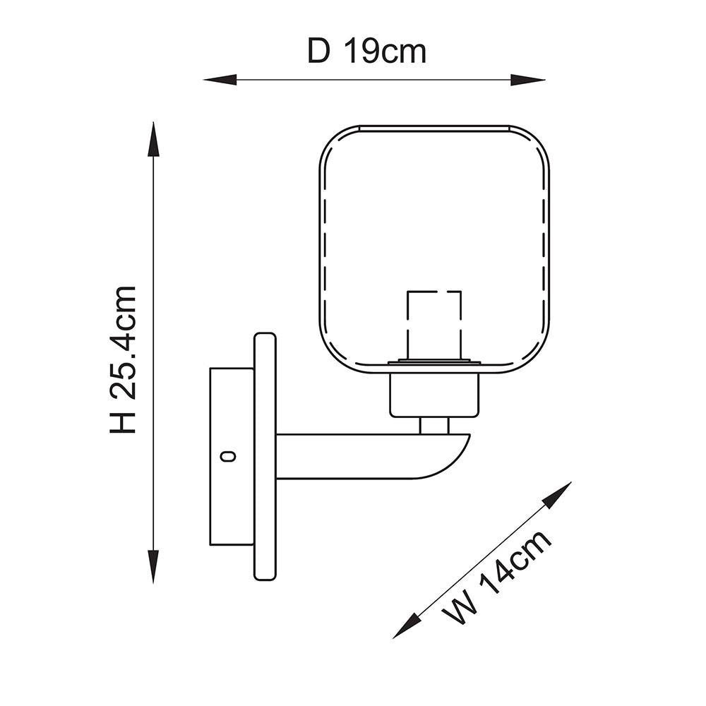 Travi Ribbed/ Clear Wall Light-  Various Base Finishes