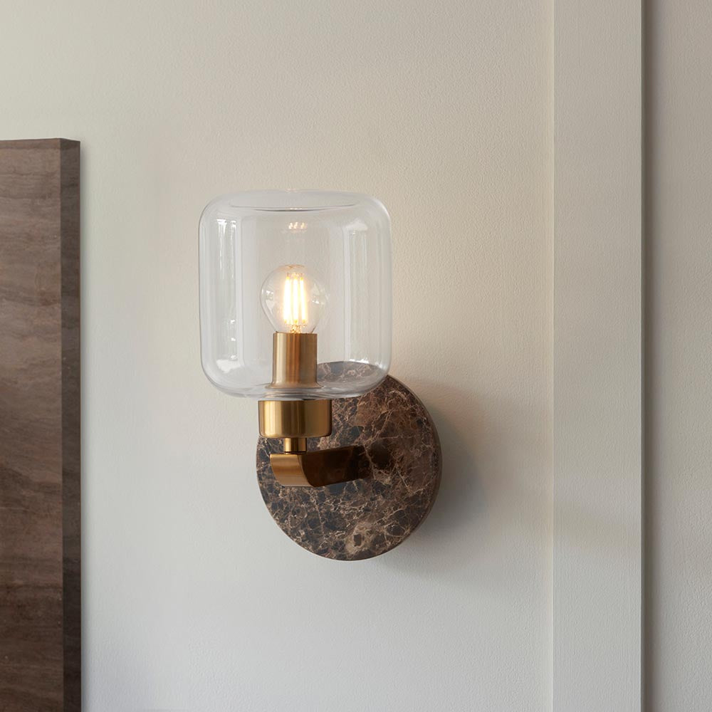 Travi Ribbed/ Clear Wall Light-  Various Base Finishes