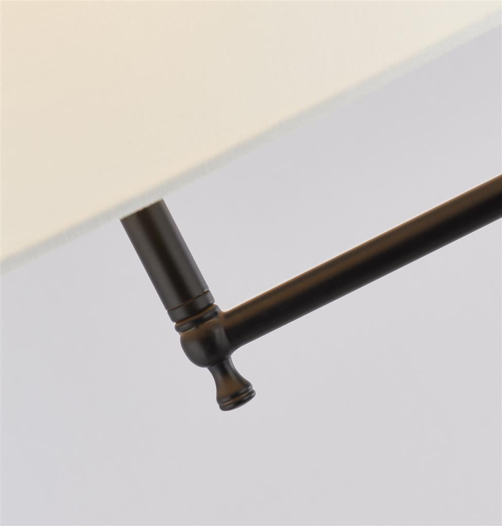 Munich Floor Lamp - Matt Black Metal & Natural Linen Shade E27