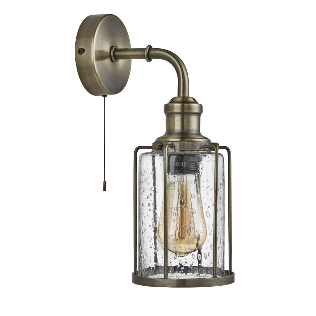 Pipes 1Lt Wall Light - Antique Brass