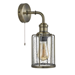Pipes 1Lt Wall Light - Antique Brass