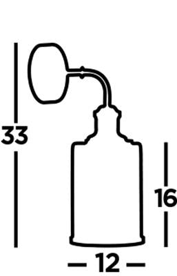 Pipes 1Lt Wall Light - Antique Brass