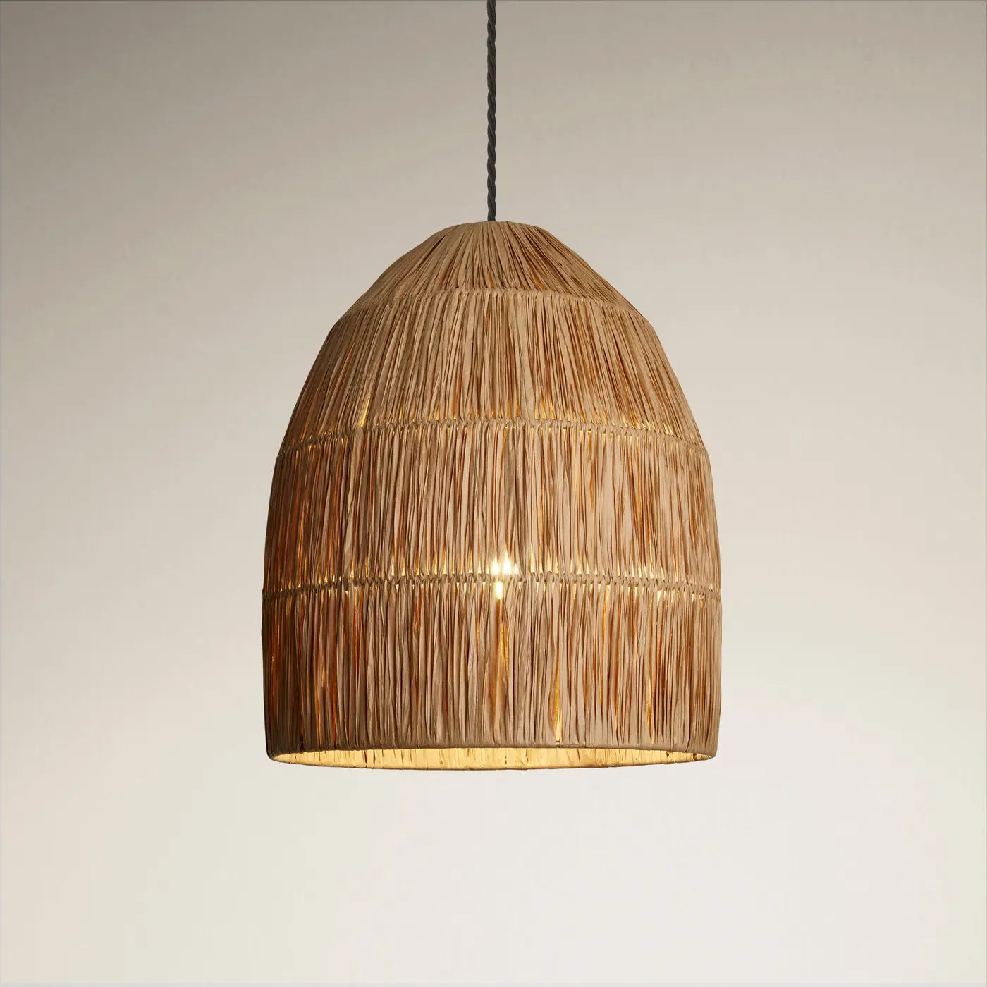 Raffia Ceiling Pendant Light - Globe/ Cone/ Bell - Natural