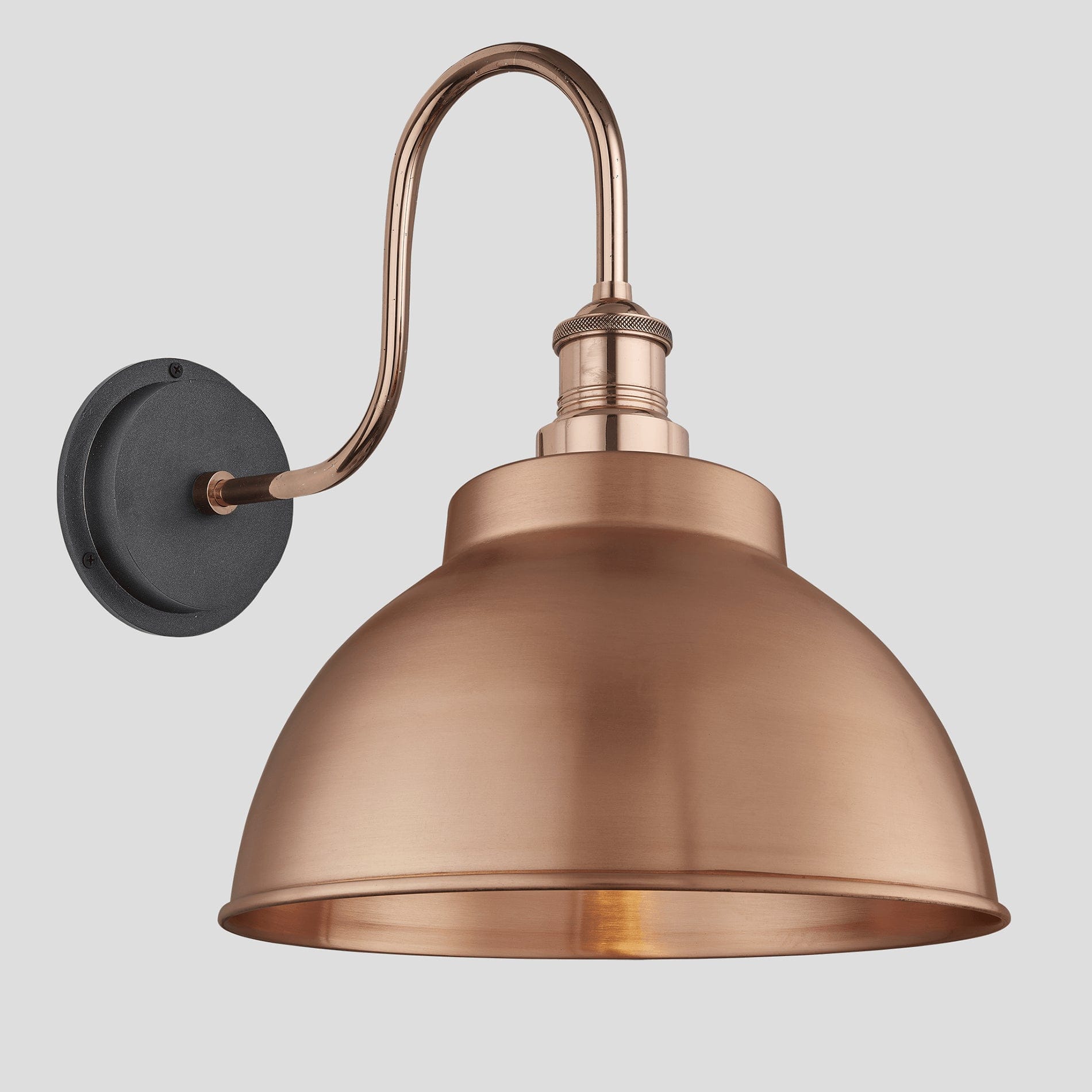 Swan Neck 13" Outdoor Dome Wall Light IP65 - Various Finishes