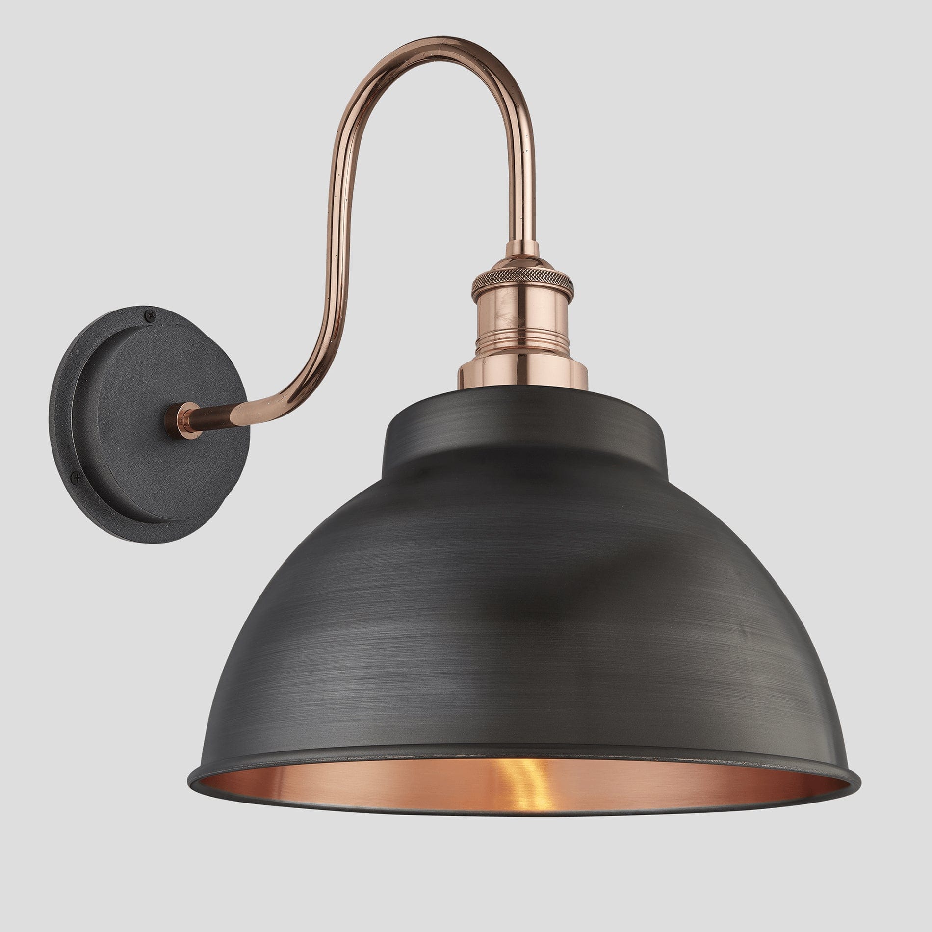 Swan Neck 13" Outdoor Dome Wall Light IP65 - Various Finishes