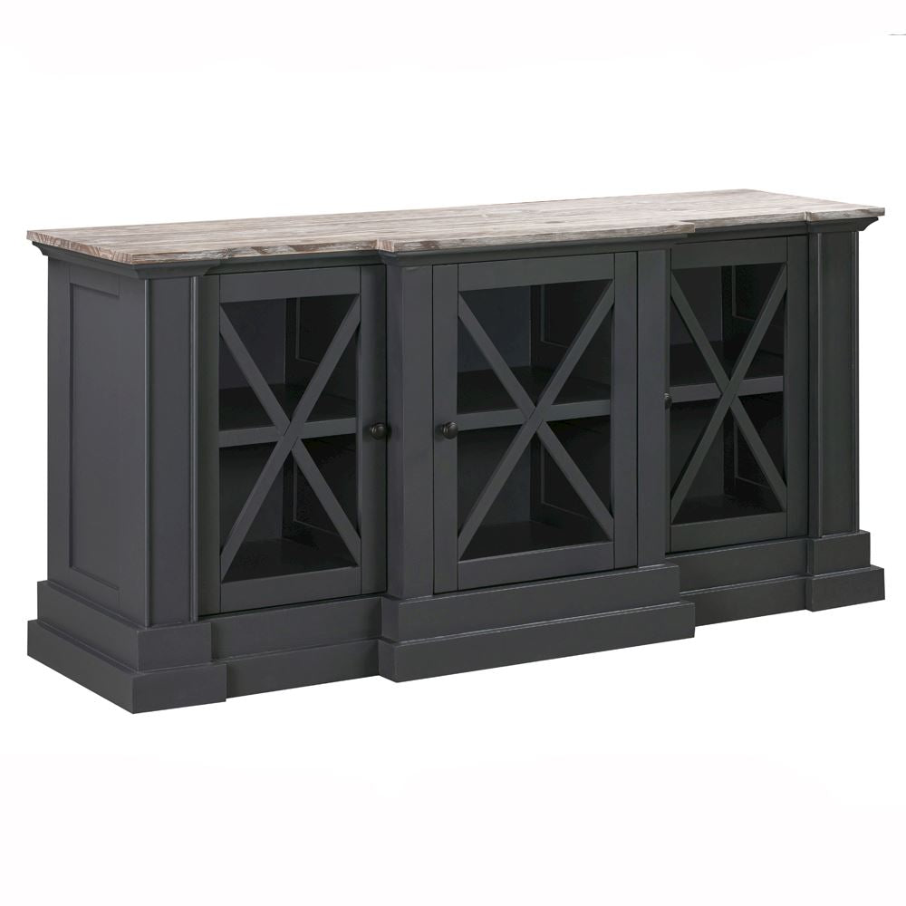Bilbury Three Door Sideboard- Black/ Beige