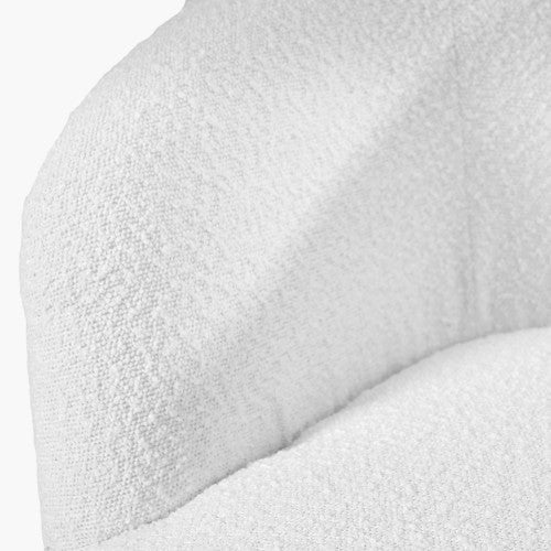 Siena Bouclé Tub Chair - White Boucle & Black Legs Finish