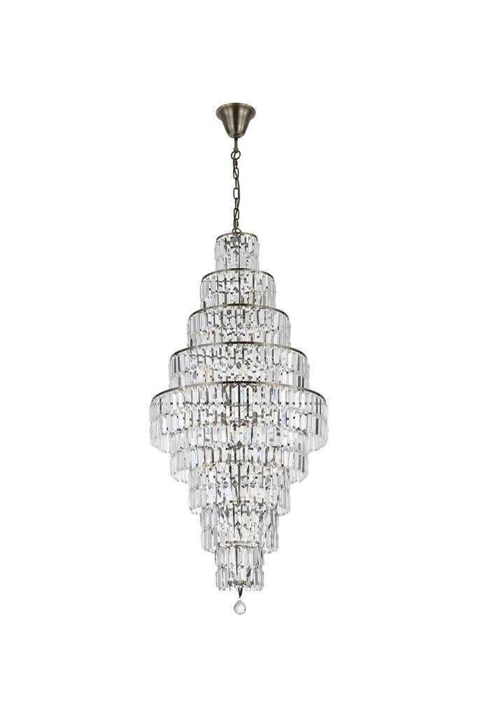 Empire 13Lt Crystal Ceiling Light  - Chrome/Brass Finish