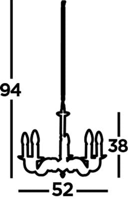 Richmond 5/8Lt Multi-Arm Pendant - Antique Brass/Satin Silver Metal