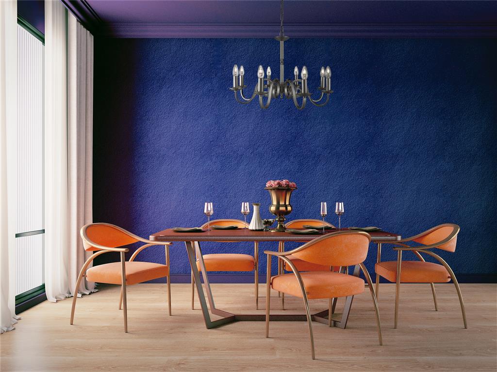 Richmond 5/8Lt Multi-Arm Pendant - Antique Brass/Satin Silver Metal