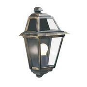 1523NEW ORLEANS ALUMINIUM IP44 BLACK GOLD OUTDOOR WALL LIGHT, CLEAR GLASS - Cusack Lighting
