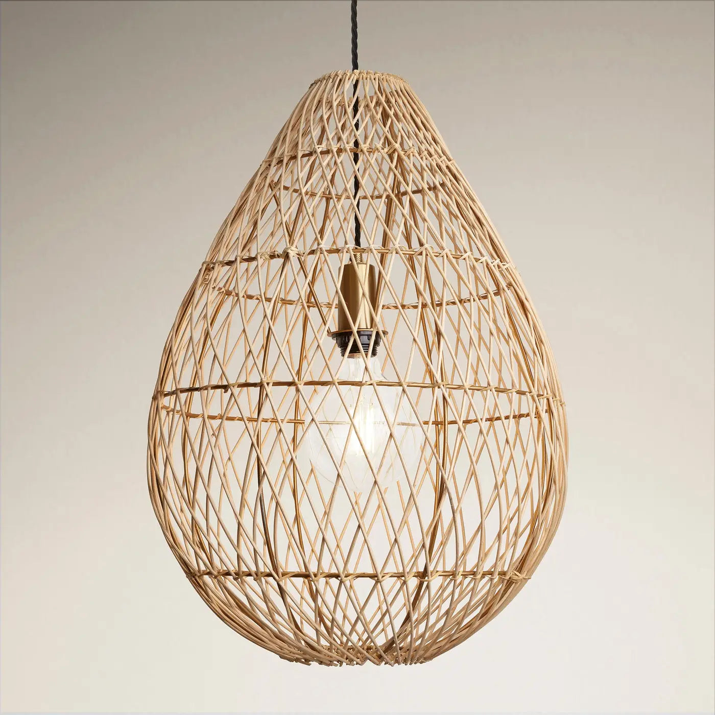 Coastal Rattan Ceiling Pendant Light - 16 inch - Drop