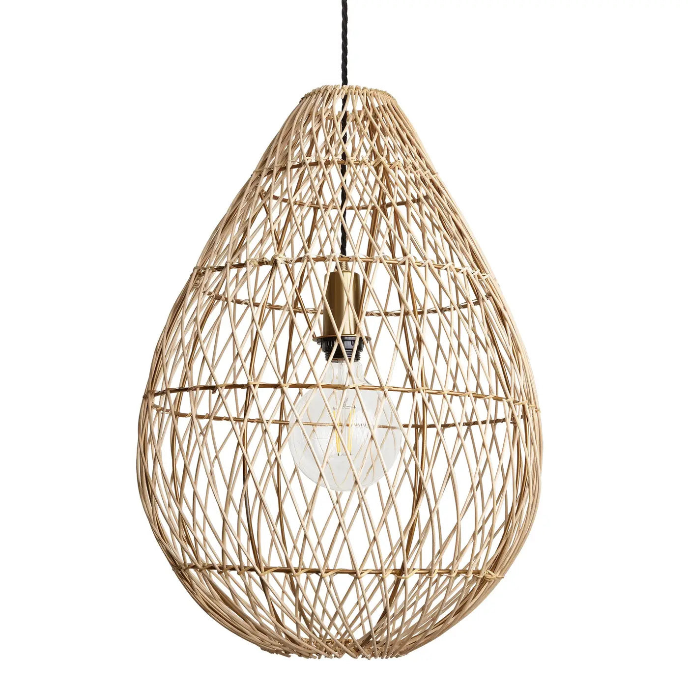Coastal Rattan Ceiling Pendant Light - 16 inch - Drop