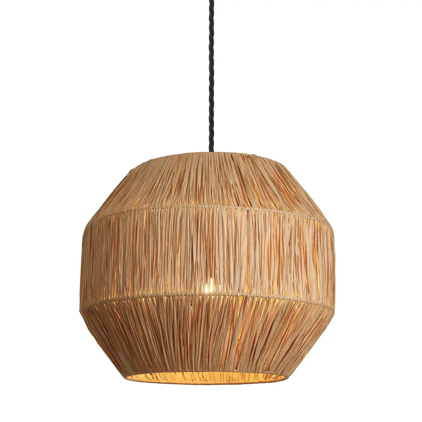 Raffia Ceiling Pendant Light - Globe/ Cone/ Bell - Natural