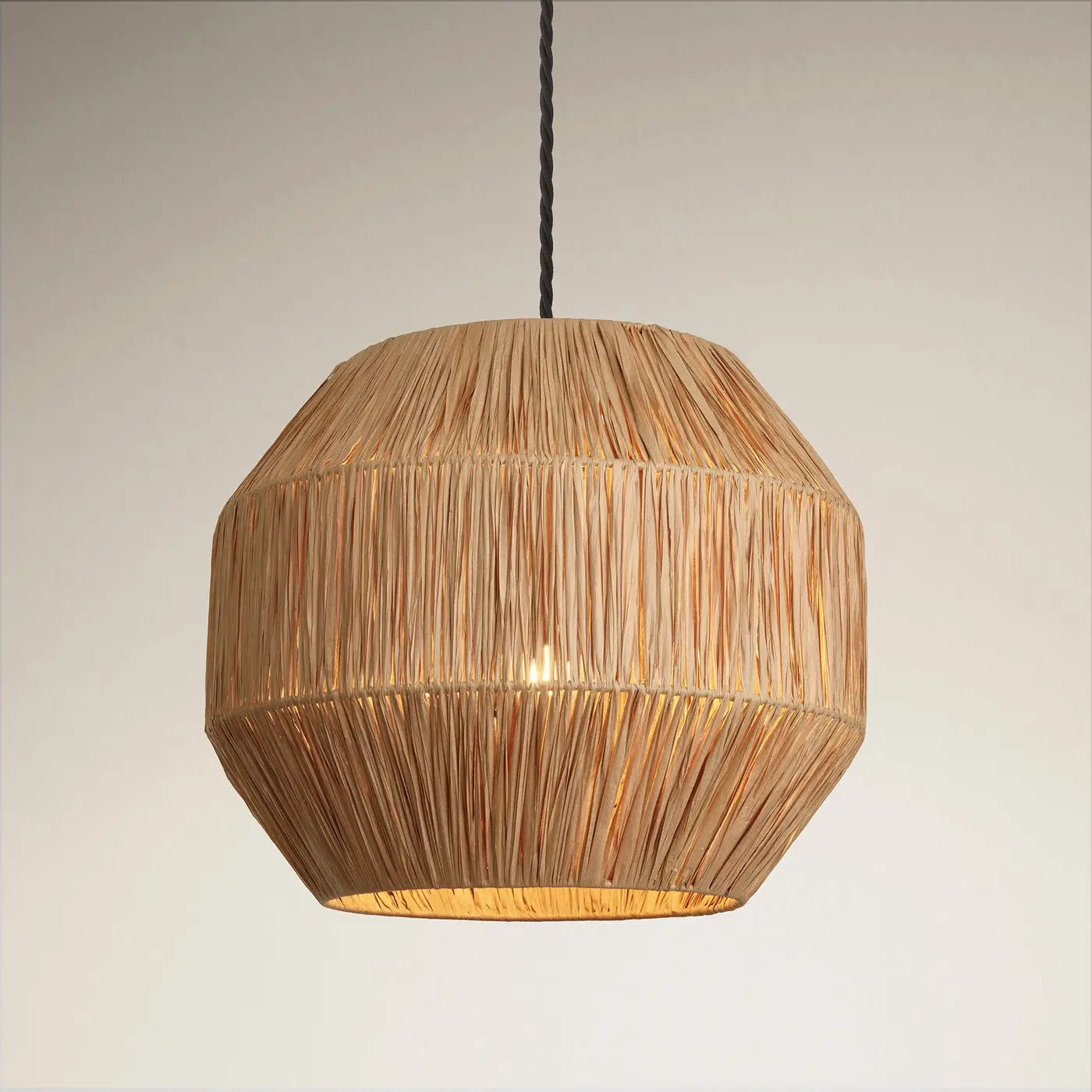 Raffia Ceiling Pendant Light - Globe/ Cone/ Bell - Natural