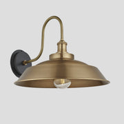 Swan Neck Outdoor & Bathroom Step Wall Light - 16"/18" - Brass